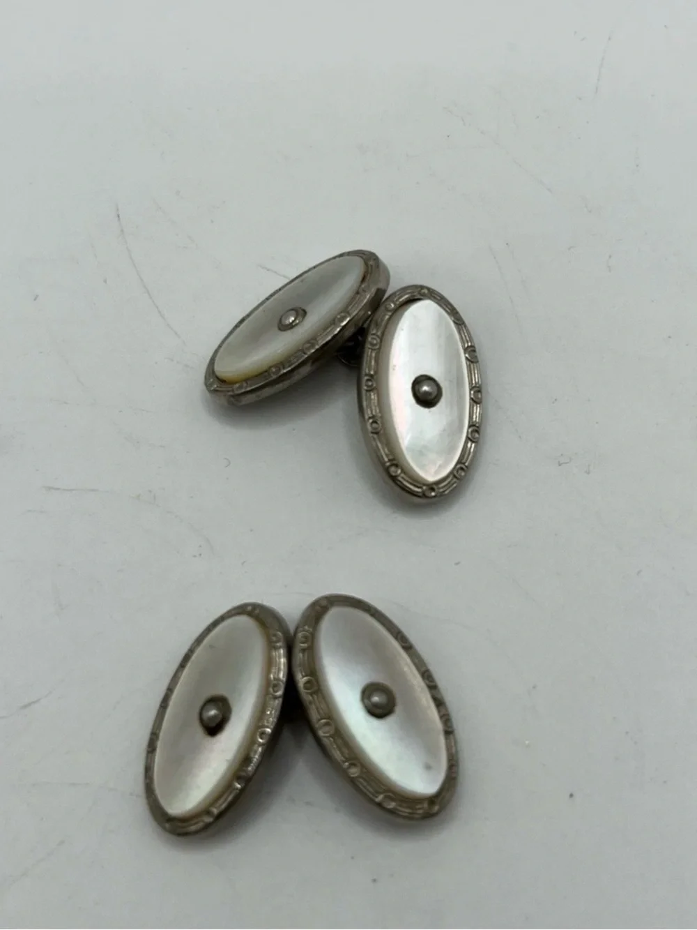 Vintage Art Deco Mother Of Pearl Cufflinks
